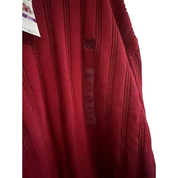 CHAPS RALPH LAUREN Men's RED Crew Neck Cotton Cable-Knit Sweater XXL NWT